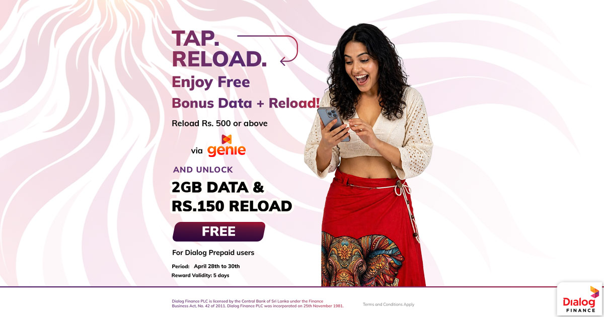 Reload Rs.500/= or more to Dialog Prepaid Mobile No and Get 2GB + Rs ...